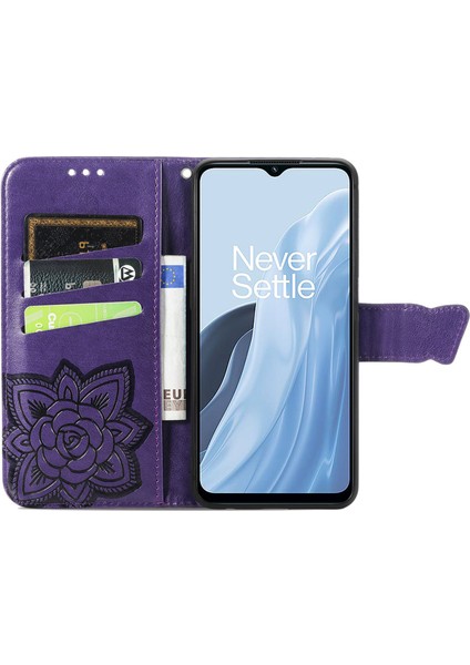 Oneplus Nord N300 Kelebek Kanatları Flip Darbeye Dayanıklı Deri Telefon Kılıfı (Yurt Dışından)