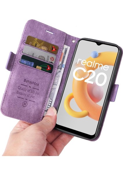 Realme C20/C11 Tpu Deri Manyetik Kart Yuvaları Için Kılıf Cüzdan Kapak Çevirin (Yurt Dışından) indirimleri