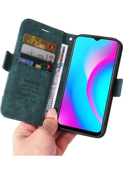 Realme C15 Tpu Deri Manyetik Kart Yuvaları Için Kılıf Cüzdan Kapak Çevirin (Yurt Dışından) indirimleri