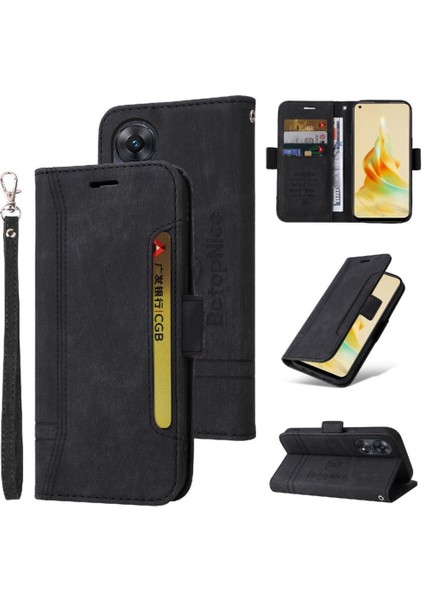 Oppo Renot 8t 4g Kart Yuvaları Için Kılıf Cüzdan Kapak Çevirin Tpu Deri Manyetik (Yurt Dışından)