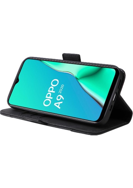Oppo A9 2020 Kart Yuvaları Için Kılıf Tpu Deri Manyetik Cüzdan Kapak Çevirin (Yurt Dışından)