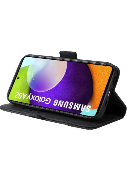 Galaxy Için Kılıf A52S 5g Cüzdan Kapak Çevirin Tpu Deri Manyetik (Yurt Dışından)