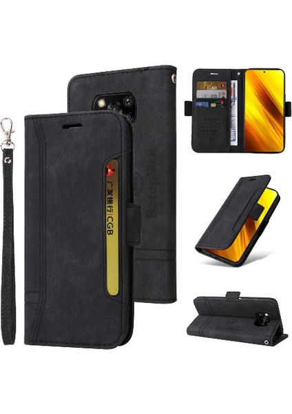 Xiaomi Poco X3 Nfc Cüzdan Kapak Çevirin Kart Yuvaları Tpu Deri (Yurt Dışından)