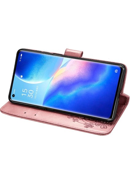 Oppo Oppo 5 Pro Için Kılıf Kısa Kayış Kapak Çevirin Deri Kılıf Dört Yaprak (Yurt Dışından) modelleri