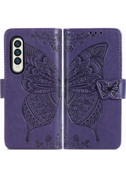 Galaxy Z Fold 3 Kelebek Kanatları Flip Darbeye Dayanıklı Deri Telefon Kılıfı (Yurt Dışından) modelleri
