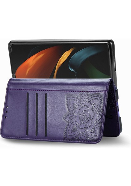 Galaxy Z Fold 3 Kelebek Kanatları Flip Darbeye Dayanıklı Deri Telefon Kılıfı (Yurt Dışından) indirimleri