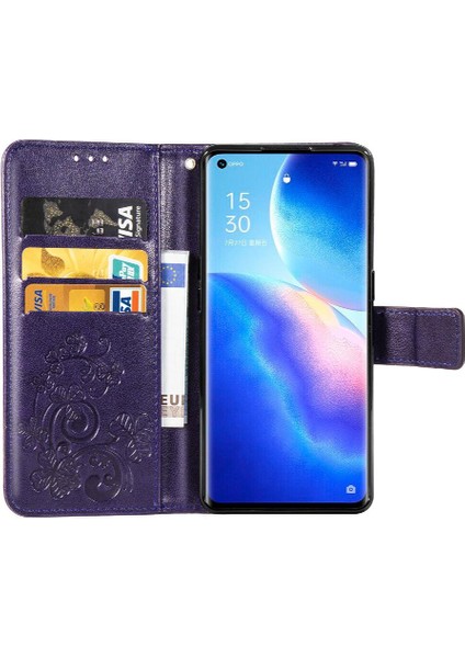 Oppo Oppo 5 Pro Için Kılıf Kısa Kayış Kapak Çevirin Deri Kılıf Dört Yaprak (Yurt Dışından) fırsatları