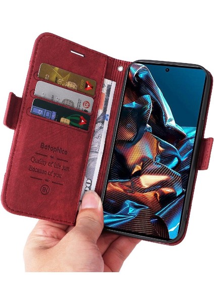 Xiaomi Poco X5 Pro 5g Kart Yuvaları Için Kılıf Cüzdan Kapak Çevirin Tpu Deri (Yurt Dışından)