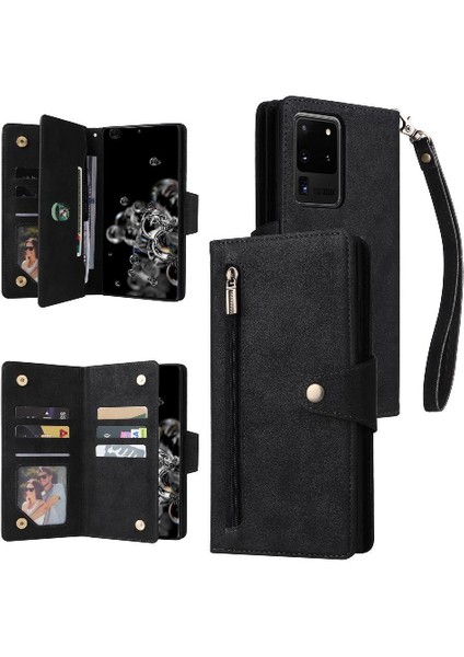 El Kayışı Kart Tutucu Manyetik ile Galaxy S20 Ultra Için Kılıf (Yurt Dışından)