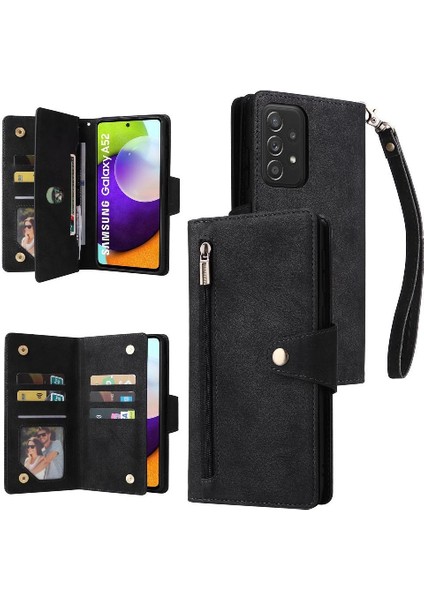 Galaxy Case 5g Fermuar Cüzdan Kapak Manyetik Deri Kart Durumda (Yurt Dışından)