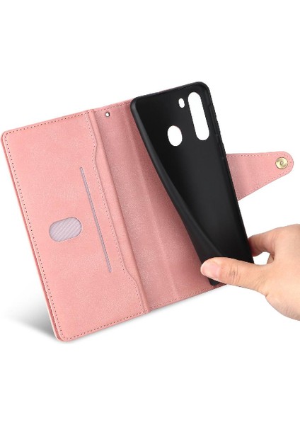 El Kayışı Manyetik Deri Kart Tutucu ile Galaxy A21 Için Kılıf (Yurt Dışından) indirimleri