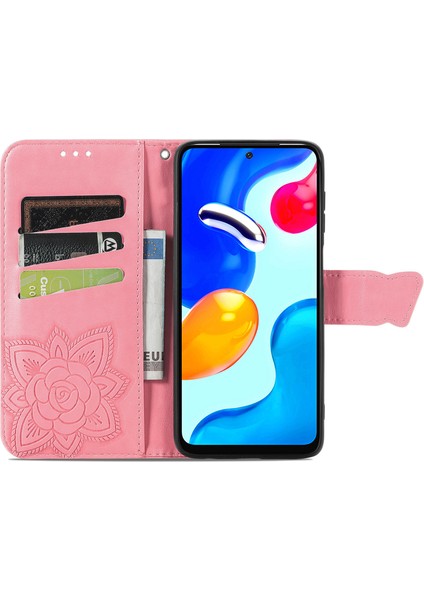 Xiaomi Redmi Note 11 4G/11S Kelebek Kanatları Flip Darbeye Dayanıklı Deri Telefon Kılıfı (Yurt Dışından)