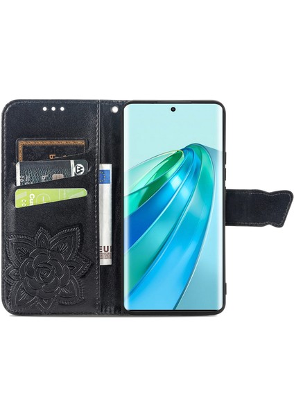 Honor X9A Kelebek Kanatları Flip Darbeye Dayanıklı Deri Telefon Kılıfı (Yurt Dışından)