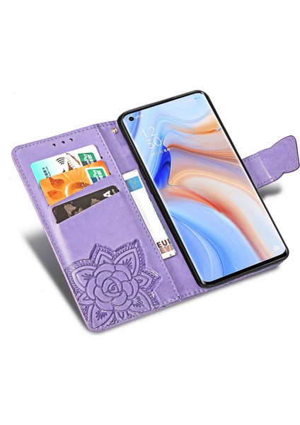 Oppo Reno 4 Pro 4g Kelebek Kanatları Flip Darbeye Dayanıklı Deri Telefon Kılıfı (Yurt Dışından)