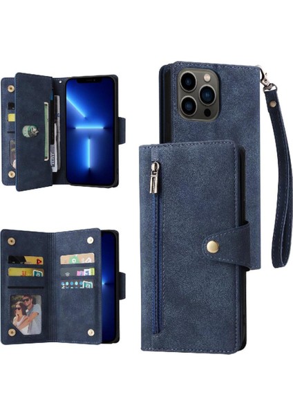 El Kayışı Fermuar Cüzdan Kapak ile iphone 13 Pro Kart Tutucu Için Kılıf (Yurt Dışından)