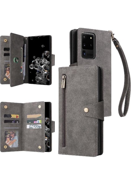 El Kayışı Kart Tutucu Manyetik ile Galaxy S20 Ultra Için Kılıf (Yurt Dışından)