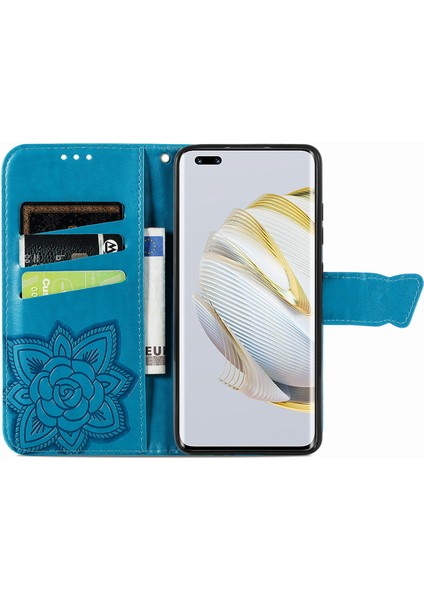 Huawei Nova 10 Pro Kelebek Kanatları Flip Darbeye Dayanıklı Deri Telefon Kılıfı (Yurt Dışından)