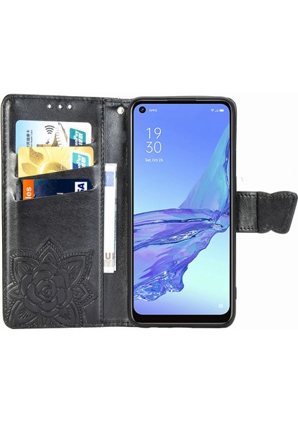 SZY Market Oppo A53 2020 Kelebek Kanatları Flip Darbeye Dayanıklı Deri Telefon Kılıfı (Yurt Dışından)