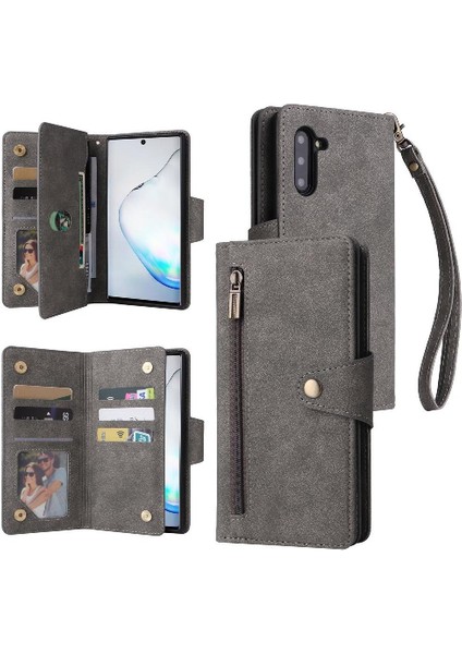 Galaxy Not 10 Için Kılıf Kart Tutucu Fermuar Cüzdan Kapak ile El (Yurt Dışından)