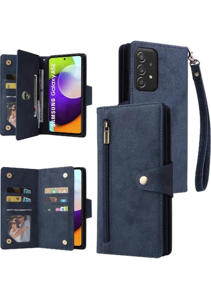 Galaxy Case 5g Fermuar Cüzdan Kapak Manyetik Deri Kart Durumda (Yurt Dışından)