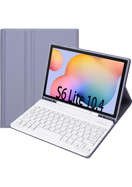 Samsung Galaxy Tab S6 Lite Mor Için Klavye + Kılıf (Yurt Dışından)