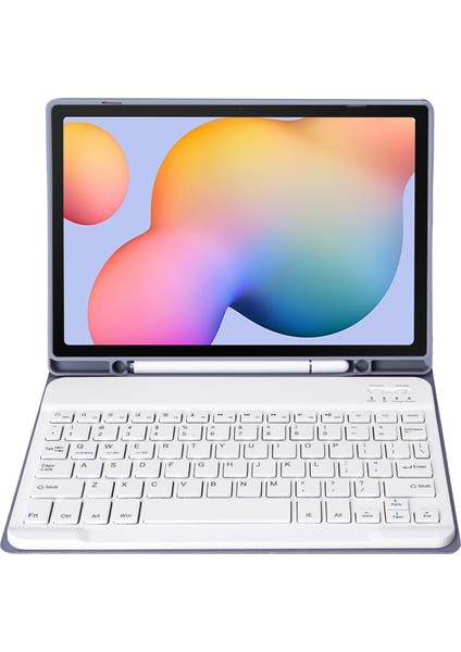Samsung Galaxy Tab S6 Lite Mor Için Klavye + Kılıf (Yurt Dışından)