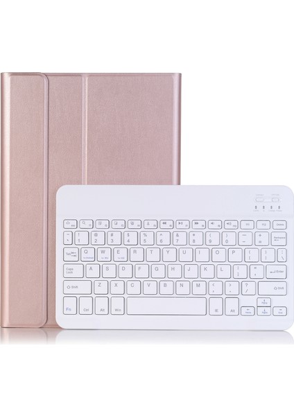 Klavye + Samsung Galaxy Için Kılıf A8 10.5 2021 SM-X205 / SM-X200 Rose Gold (Yurt Dışından)
