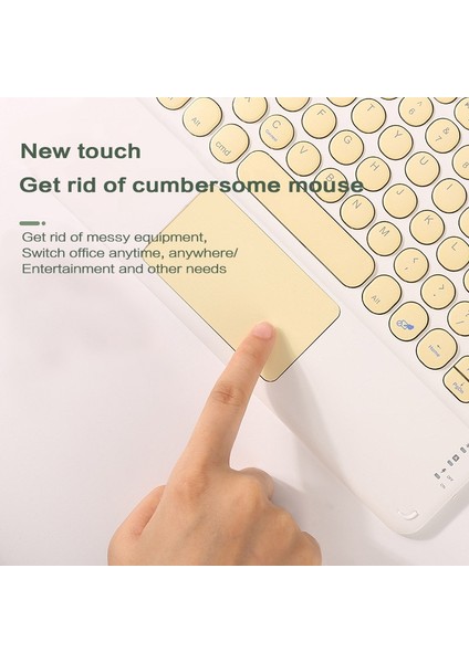 Şarj Edilebilir Telefon Tablet Touch Wiress Klavye Yeşil (Yurt Dışından)