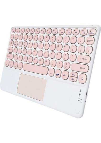 Şarj Edilebilir Telefon Tablet Touch Wiress Klavye Pembe (Yurt Dışından)