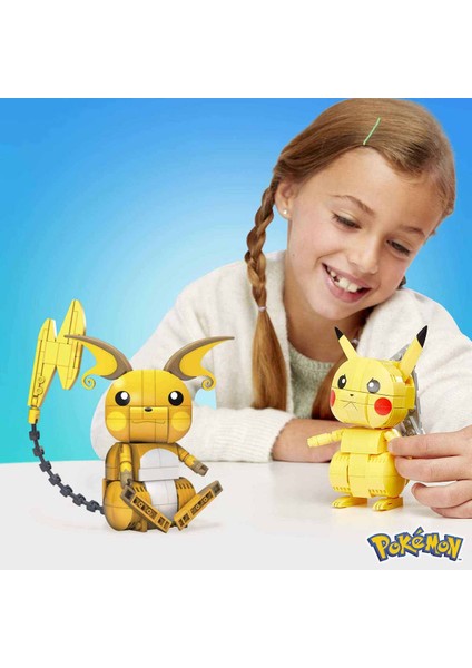 Construx™ Pokémon™ Yap ve Oyna Figürler, Pikachu'nun Üç Evrimi yapı seti, çocuklar için yapı oyuncakları GYH06