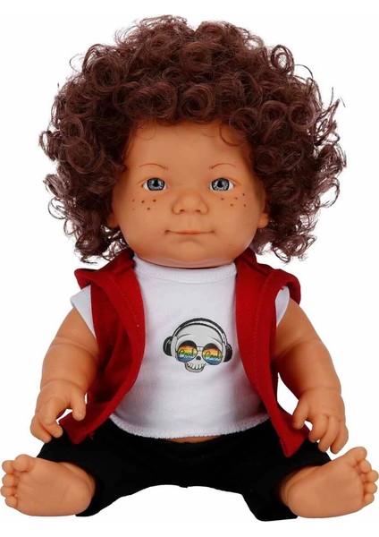 Dollz'n More Curly Bebek 35 cm - Kurukafa Tişörtlü
