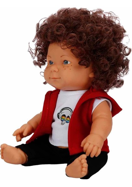 Dollz'n More Curly Bebek 35 cm - Kurukafa Tişörtlü