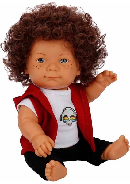 Dollz'n More Curly Bebek 35 cm - Kurukafa Tişörtlü