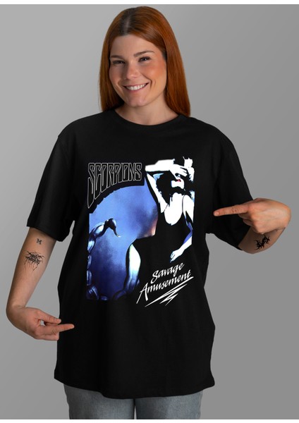 Scorpions - Savage Amusement' Temalı Oversize Unisex T-Shirt.