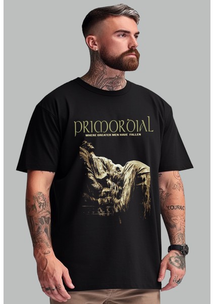 Primordial' Temalı Oversize Unisex T-Shirt.