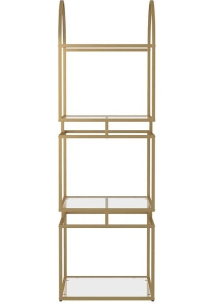 Dekoratif Gold Metal Kitaplık Şeffaf Camlı