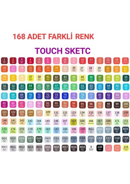 Touch Sketc 36 Lı Çift Uçlu Marker Kalem Seti Çantalı ve Standlı Siyah Model