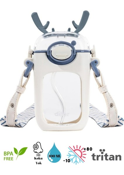 Diller 400 ml Pipet Temizleme Fırçalı Tritan Su Matarası