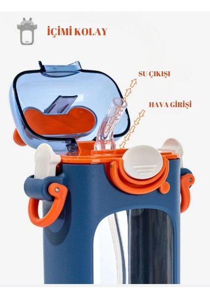 Diller 400 ml Pipet Temizleme Fırçalı Tritan Su Matarası