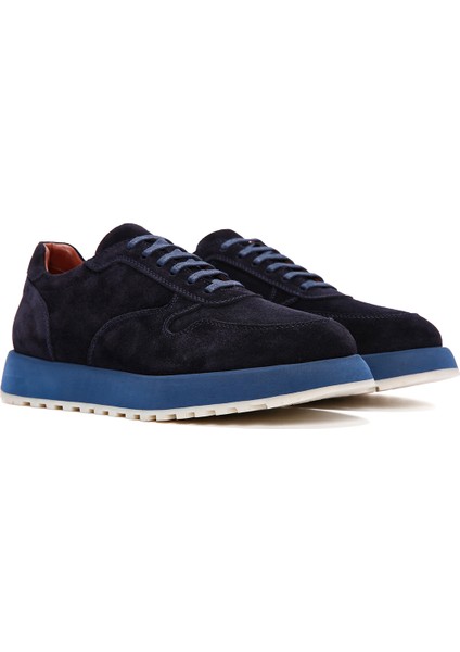 Erkek Lacivert Süet Deri Casual Sneaker modelleri