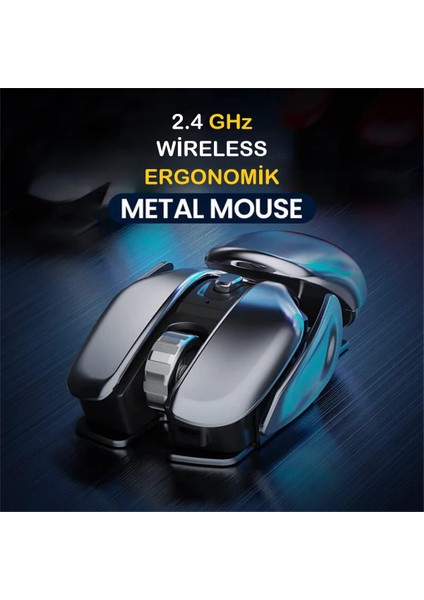 Duhalıne Kablosuz Şarjlı Mouse Modern Tasarım Ergonomik Metal Mouse, 2,4 Ghz Sessiz Tıklama fırsatları