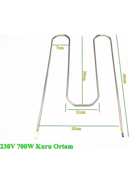 M Tipi Fırın Isıtıcı Rezistans 230V 700W - 6,5mm CR304 Kuru Ortam Isıtıcısı