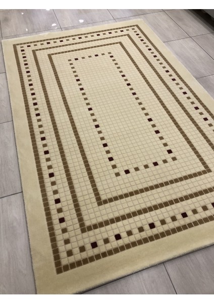 Burakhalı Vizyon 10477 A 150X230 Krem Kahve Vişne Çürüğü 4 M2 !
