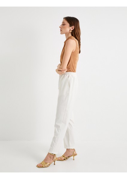 Havuç Pantolon Beli Bağcıklı Yüksek Bel Cep Detaylı fiyatları