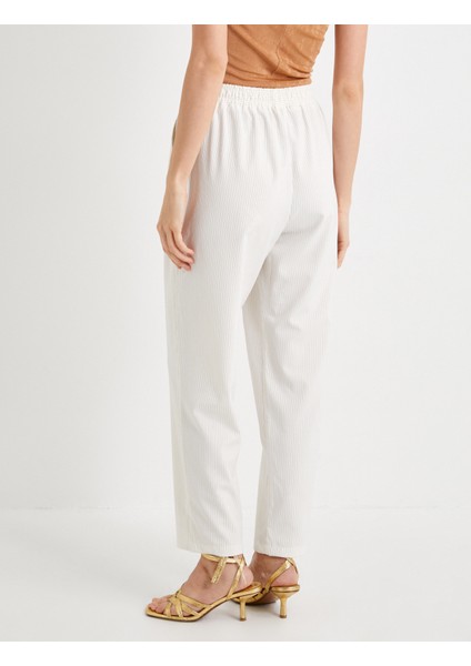 Havuç Pantolon Beli Bağcıklı Yüksek Bel Cep Detaylı fırsatları