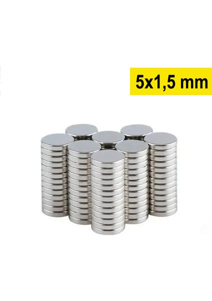 100 Adet / Paket Güçlü Ndfeb Mıknatıs Küçük Yuvarlak Mıknatıs, 5 * 1.5mm (Yurt Dışından)