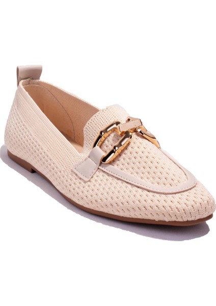 DZA07-1181117C Bej Triko Günlük Babet Kadın Ayakkabı