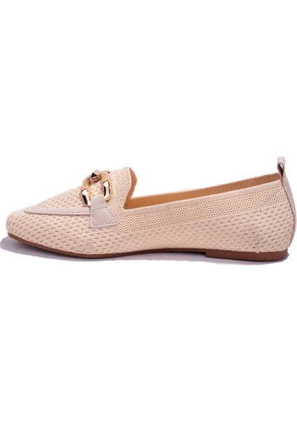 DZA07-1181117C Bej Triko Günlük Babet Kadın Ayakkabı modelleri