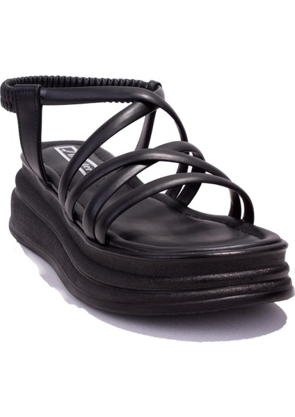 DZA07-1241312C Siyah Günlük Ortopedik Kadın Sandalet