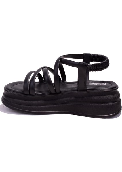 DZA07-1241312C Siyah Günlük Ortopedik Kadın Sandalet modelleri